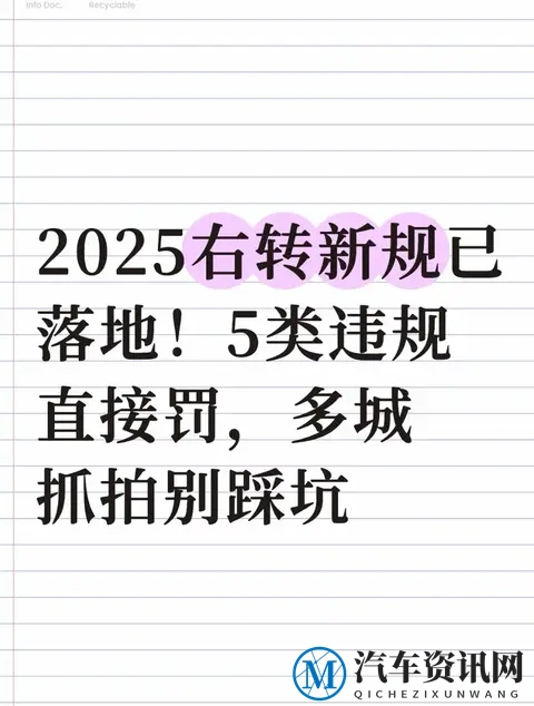 2025右转新规已落地!5类违规直接罚,多城抓拍别踩坑-1