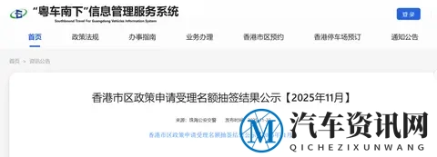 “粤车南下”首批抽签结果出炉,12月23日起可驾车入香港市区-1