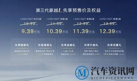 先享预售价9.39万起_新增1.5T动力 新款吉利豪越L将于11月27日上市-1