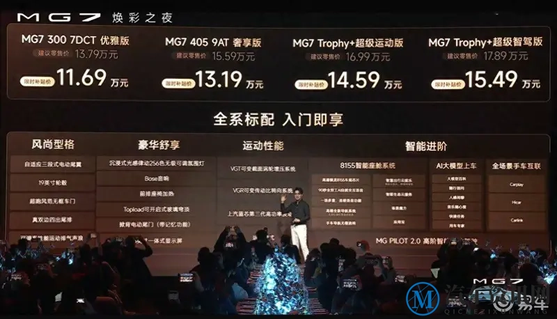 2026款MG7起售价11.69万元 智能与动力都能打-1